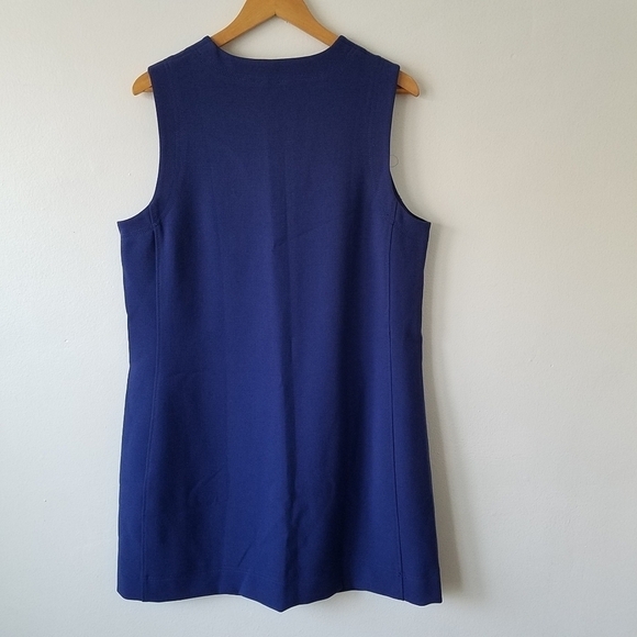 𝅺Rachel Rachel Roy Blue 1/2 Ziper Front Sleeveless Shift Dress Size 1X - Picture 3 of 12
